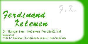 ferdinand kelemen business card